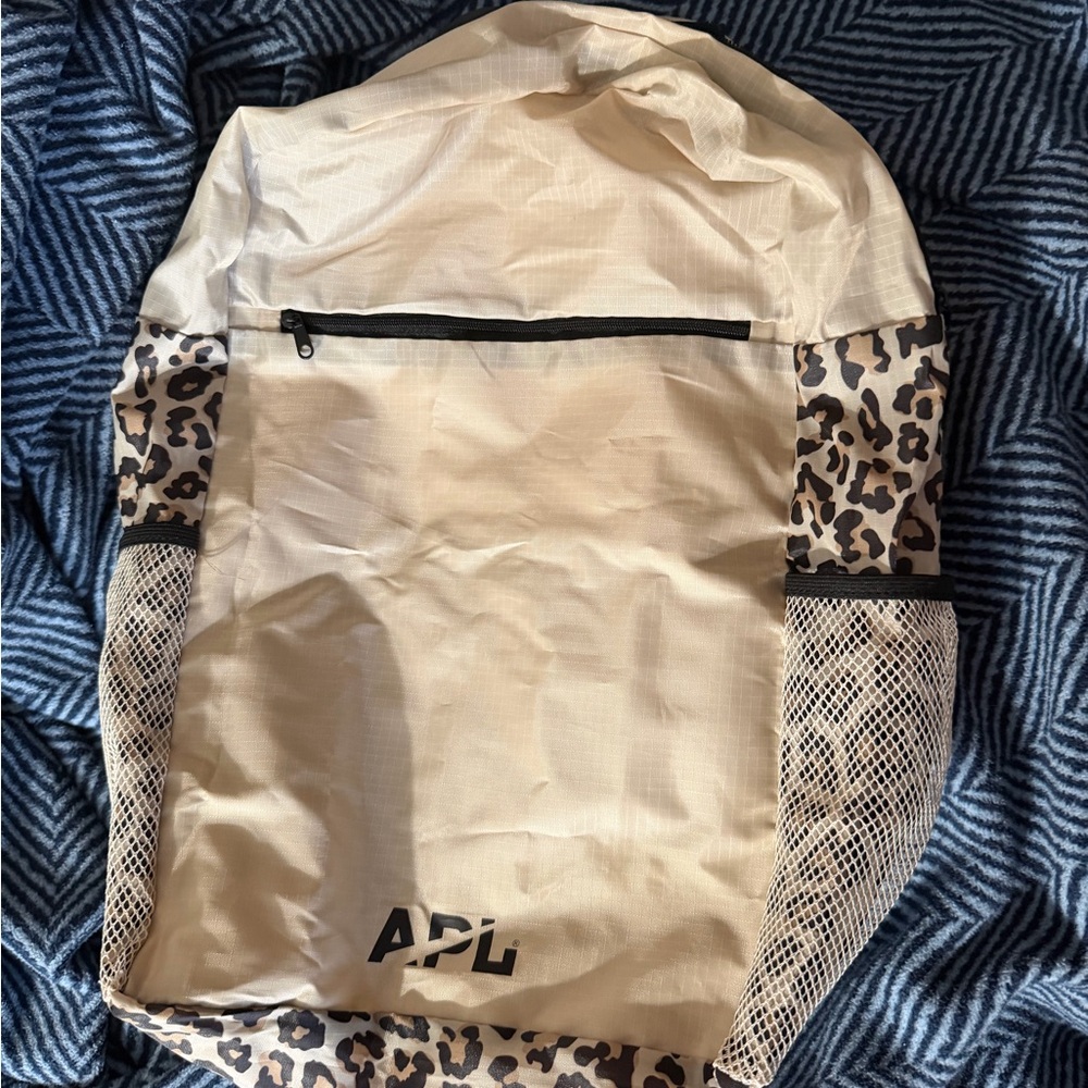 APL Tan and Leopard Print Backpack